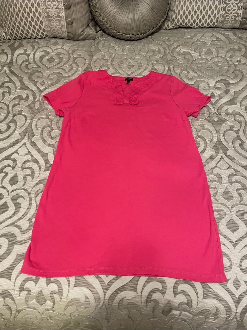Talbots Pink Bow Dress Size XLP 100% Cotton